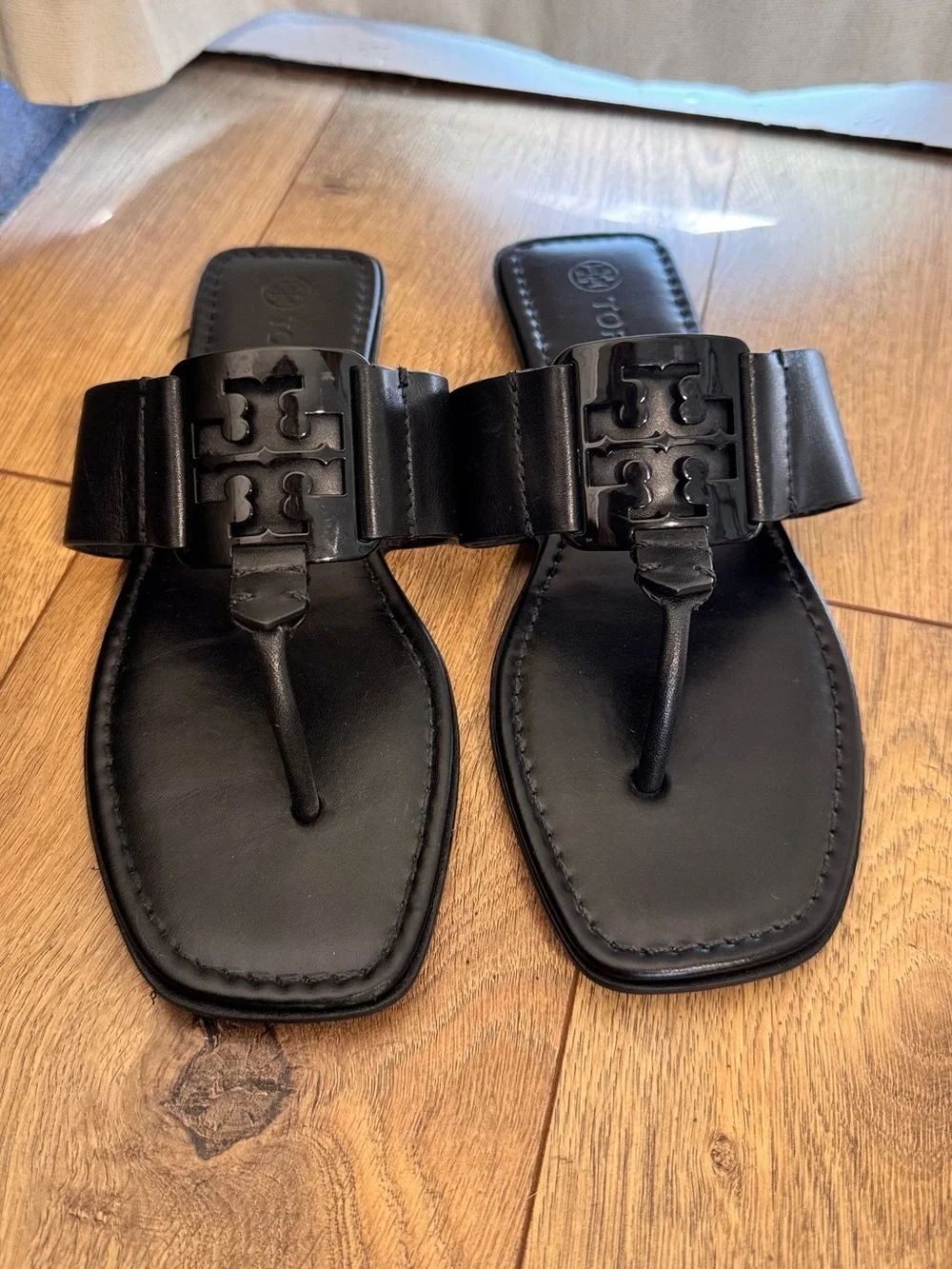 Tory Burch Georgia Black Leather Sandals